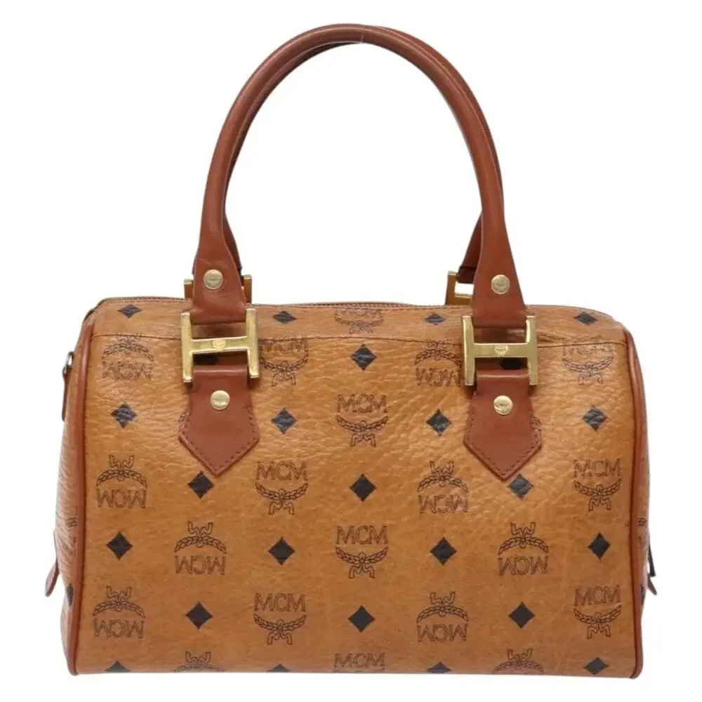 MCM Logogram Visetos Handbag Brown